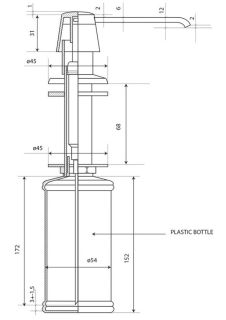 Встраиваемый дозатор для жидкого мыла Paini 53CRDISPABS хром